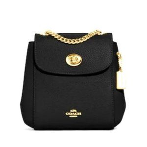 NWT Coach Women's Convertible Black With Gold Hardware Mini Backpack